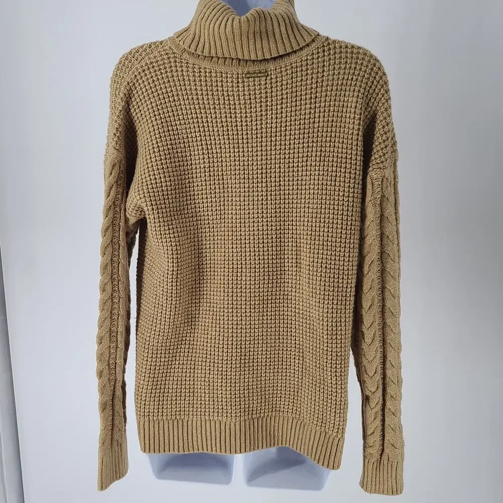 Fisherman cable knit beige Michael Kors sweater sz Large preppy office cozycore